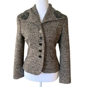 Ralph Lauren Purple Label Collection Tweed Wool Blazer XS/2 Fitted Jacket